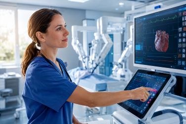 Imagen creada con IA. Los nuevos productos pueden ayudar a Medtronic a recuperarse de forma gradual.